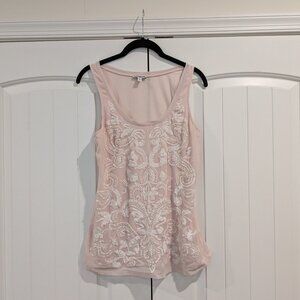 Express blush pink with white sequins tank